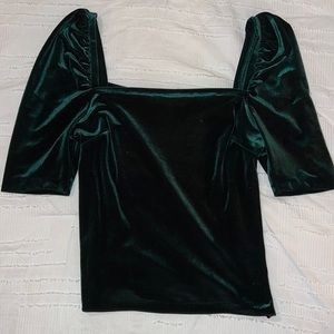 Aqua Velvet Green Square Neck top